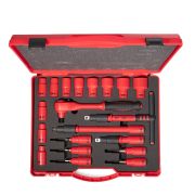 Набор диэлектрического инструмента 1/2« НИИ-05 серия ПРОФИ торцевые шестигранные головки с трещоткой 1/2» для работ под напряжением до 1000 В, стандарт VDE