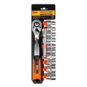 Набор автоинструмента с торцевыми шестигранными головками и трещоткой 1/2