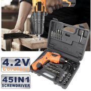 45IN1 4.2V Lithium Cordless Screwdriver USB Rechargeable Hиheld Drill Tool Folded or Straight Using
